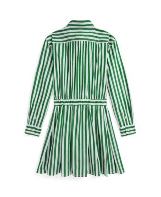 Girls' 7-16 Striped Long Sleeve Shirtdress