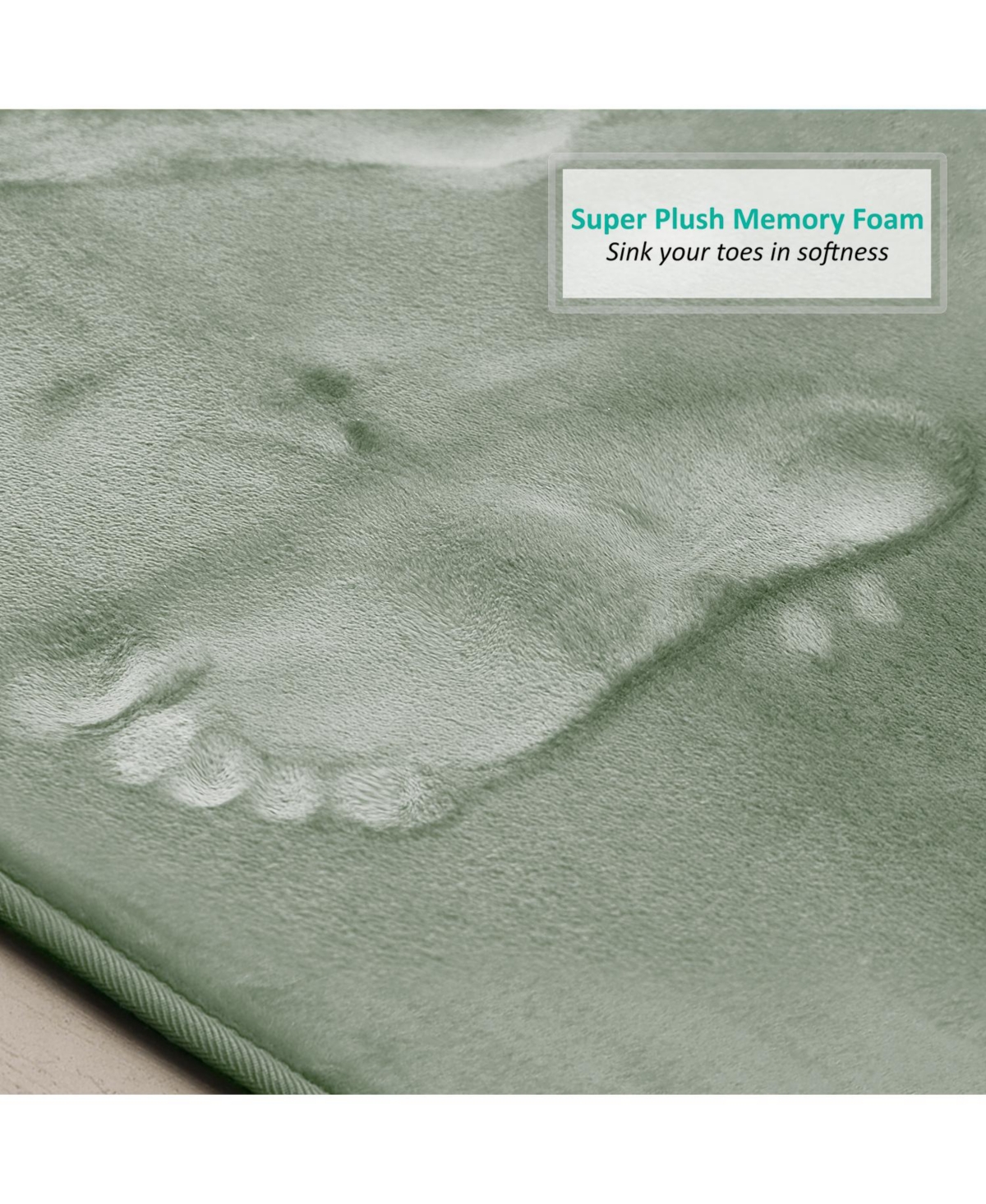 Clara Clark 2 Piece Ultra Soft Non-Slip Plush Memory Foam Bath Rug Set - Small & Large