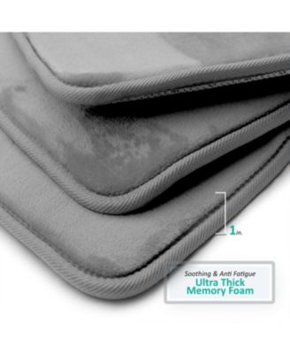 2 Piece Ultra Soft Non-Slip Plush Memory Foam Bath Rug Set - Small & Large
