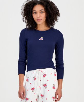 Hippie Rose - Juniors' Ribbed Long-Sleeve Novelty Top