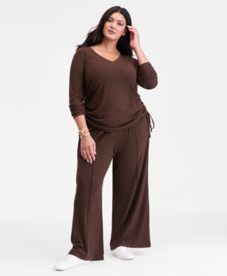 Plus Size Side-Shirred Top, Macy's Exclusive 