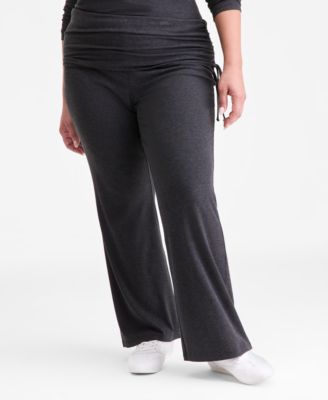 Plus Size Ribbed Foldover Drawstring Pants, Macy's Exclusive