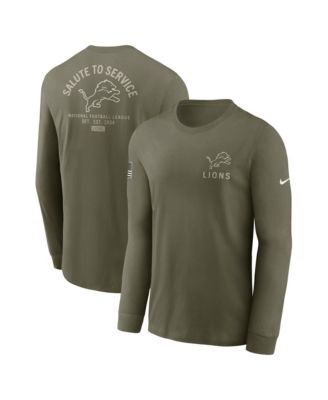 Nike - Men's Olive Detroit Lions 2025 Salute to Service Long Sleeve T-Shirt