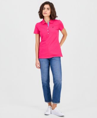 Women's Short-Sleeve Polo-Collar Shirt 