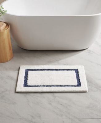 Madison Park - Roan Border Tufted Bath Rug, 20" x 32" Navy