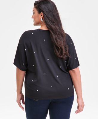 Plus Size Embellished Dolman-Sleeve Top, Macy's Exclusive 