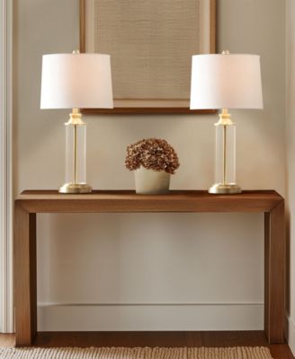 Clarity Glass Cylinder Table Lamp Set of 2