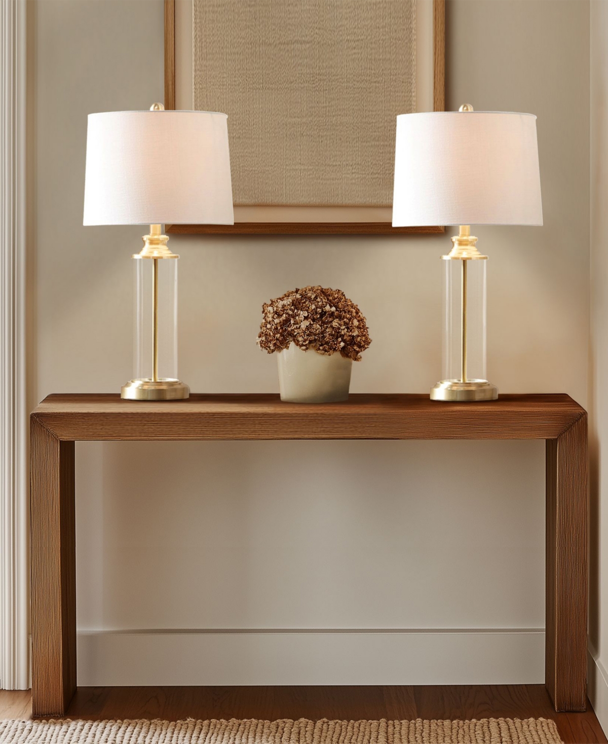 510 Design Clarity Glass Cylinder Table Lamp Set of 2