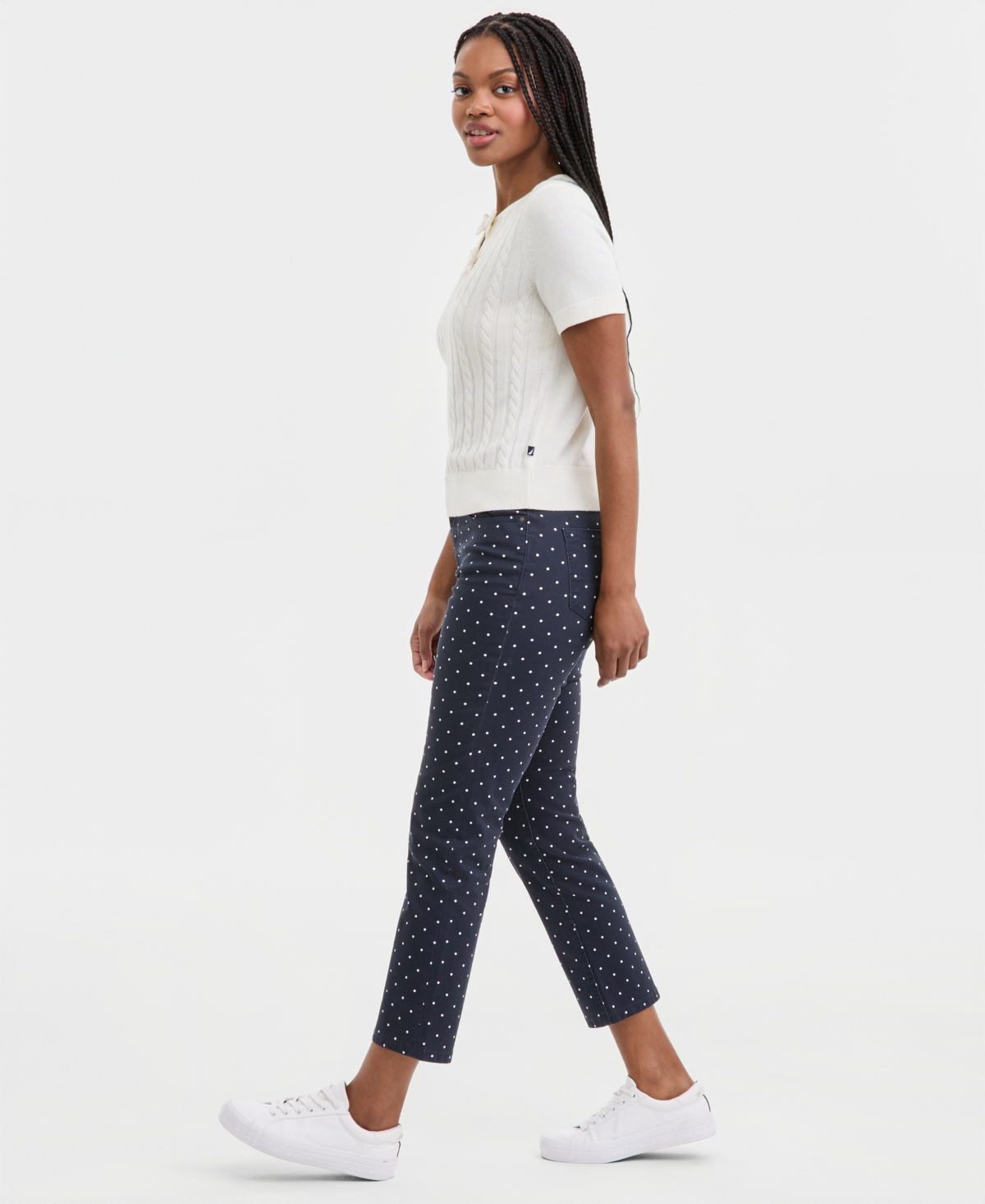 Nautica Jeans Women's Dot-Print Straight Ankle Pants
