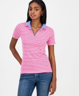 Nautica Jeans - Women's Cotton Double-Collar Polo T-Shirt