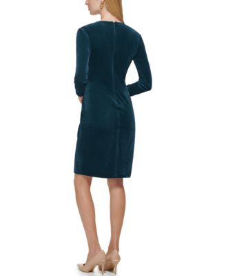 Women's Velvet Side Bar Trim Dress