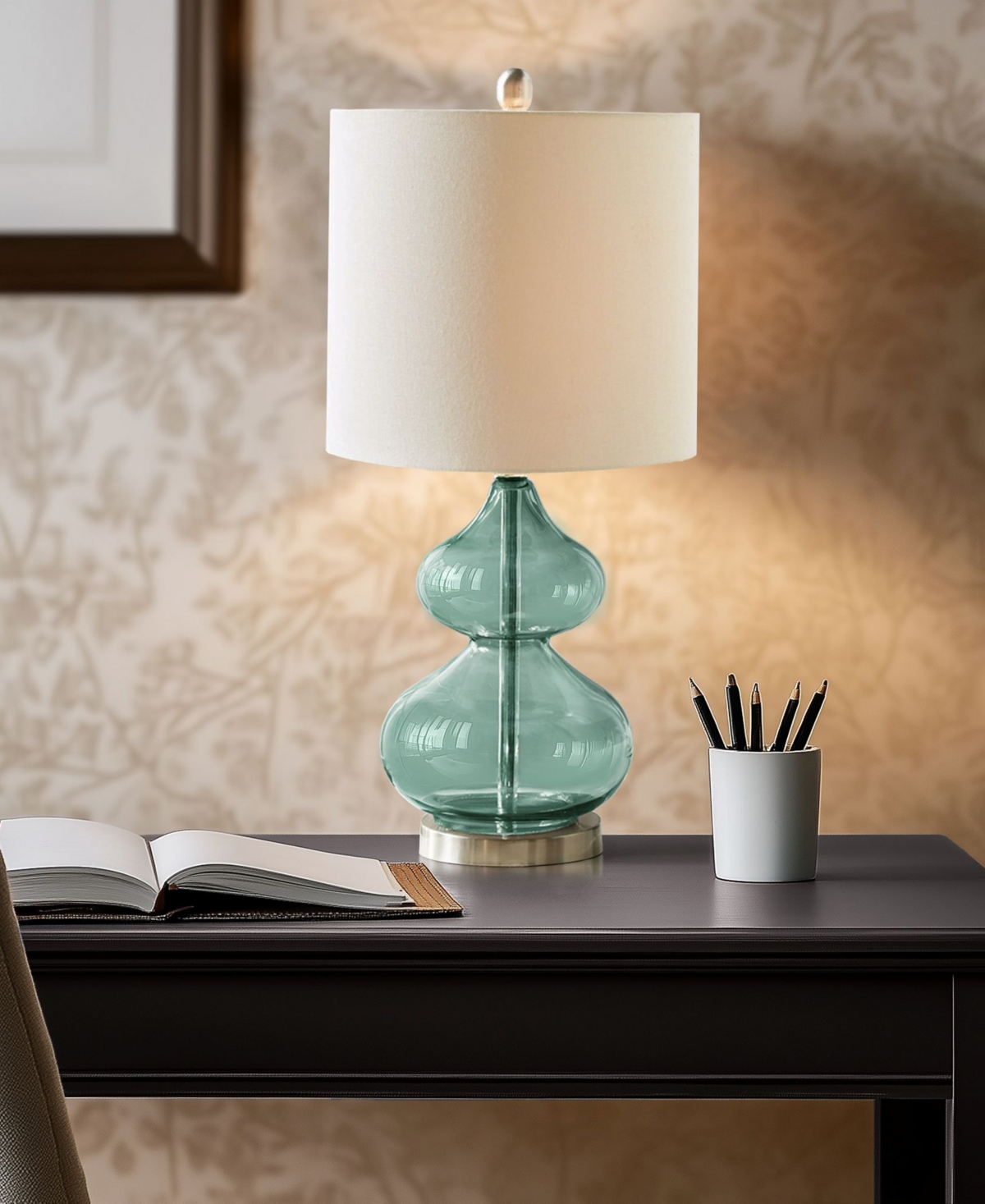 510 Design Ellipse Curved Gourd Glass Table Lamp, Set of 2