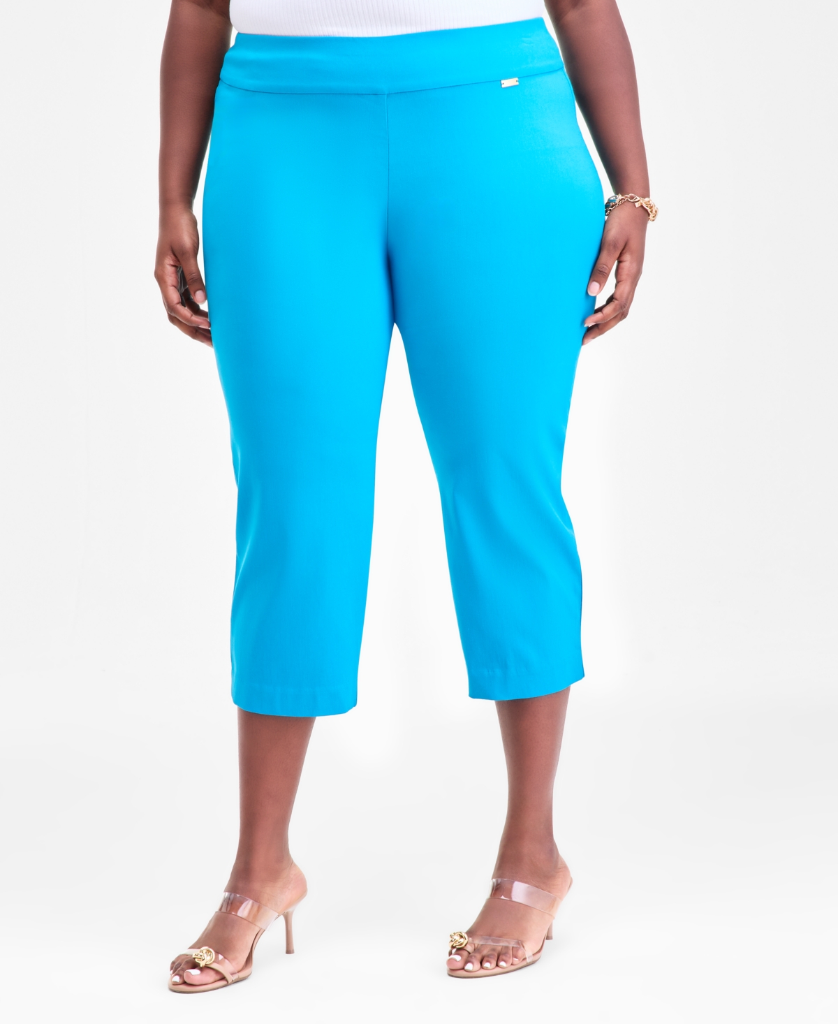 I.n.c. International Concepts Plus Mid-Rise Pull-On Capri Pants, Created for Macy's