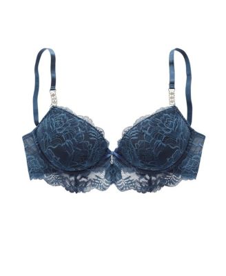 Women's Rhinestone Lace Push Up Bra