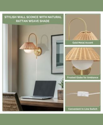 Laguna Rattan Weave Wall Sconce