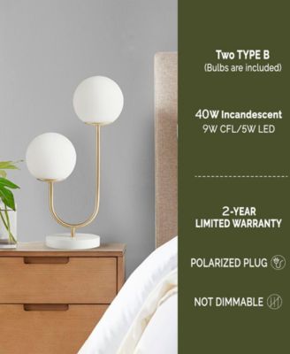 Zusa Metal 2-Light Globe Table Lamp