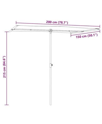 Garden Parasol Terracotta Polyester, Aluminum Medium