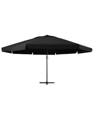 Garden Parasol Black Polyester fabric with PA coating, Aluminum