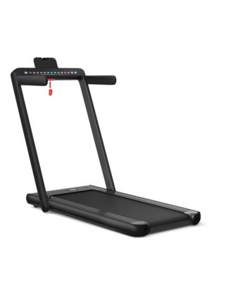 2-in-1 Electric Motorized Folding Treadmill with Dual Display-Black