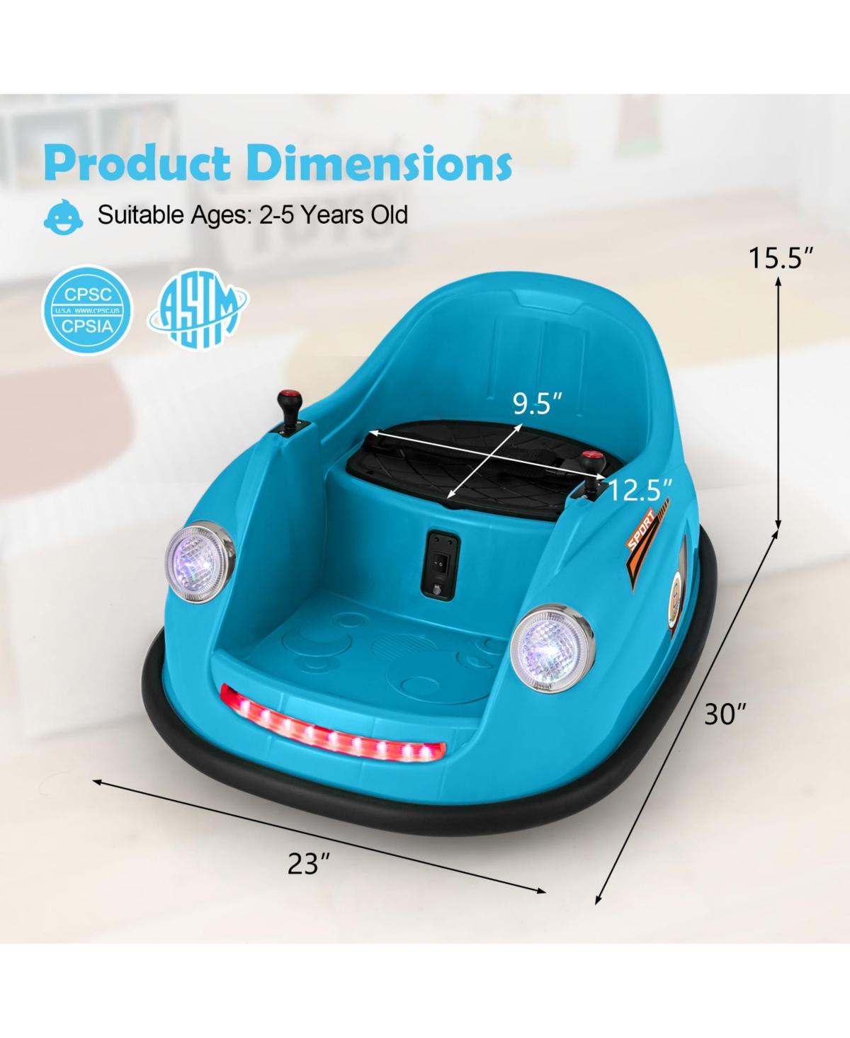 12V Electric Kids Ride on Bumper Car Battery Powered Bumping Car with Remote Control