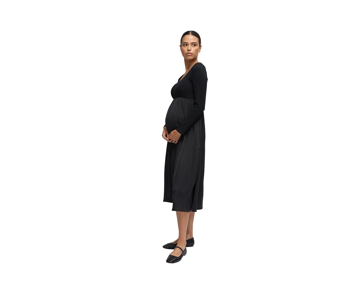 Maternity Ingrid + Isabel Mix Media Midi Dress