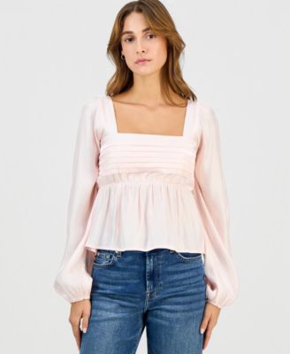 Self Esteem - Juniors' Long-Sleeve Emerson Woven Top