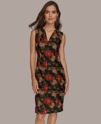 Petite Printed Jacquard Midi Dress