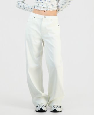 Juniors' High-Rise Wide-Leg Jeans 