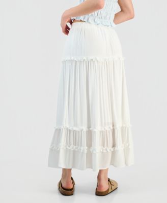 Juniors' Ruffle-Tier Maxi Skirt
