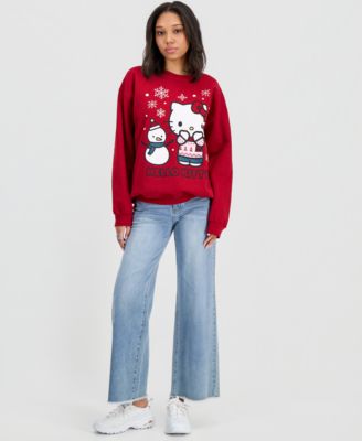 Juniors' Hello Kitty Snowman Crewneck Sweatshirt
