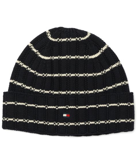 Мужской головной убор Tommy Hilfiger Texture Rib Stripe Cuff Hat, цвет: Пустынный небесно-голубой