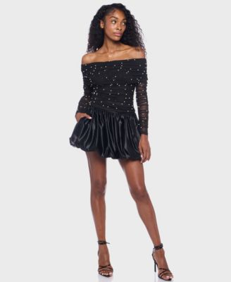 Juniors' A-Line Mini Bubble Skirt