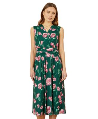 Women's Floral Mesh Midi Skater Dress