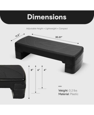 Adjustable Workout Aerobic Step Platform Trainer w/Raisers