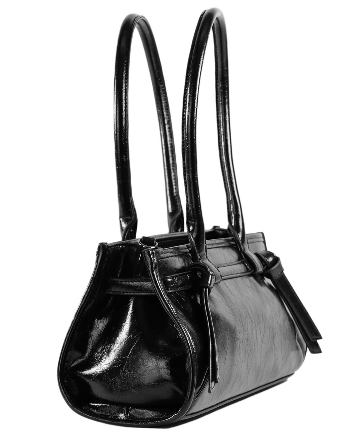 Sam & Libby Onyx Belted Satchel Bag In Black