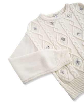Girls' 7-16 Sequin Cable Knit Sweater and Pants, 2-Piece Set