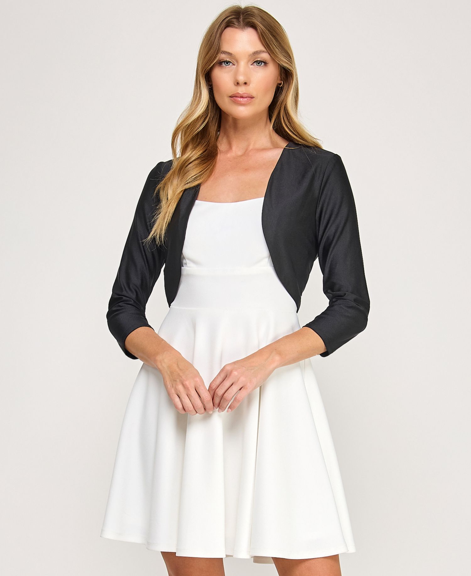 Juniors' 3/4-Sleeve Bolero Jacket