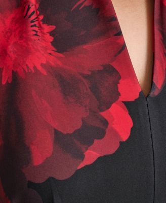 Women's Printed Fit and Flare Midi Dress