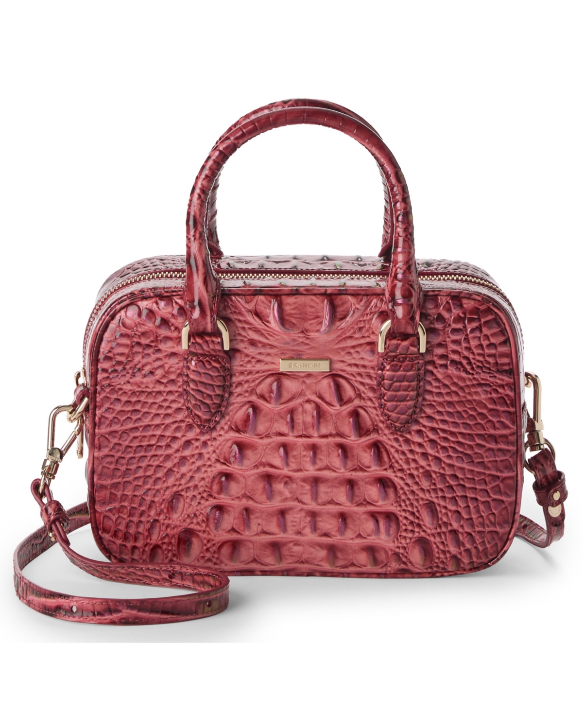 Brahmin Mara Buckle Small Satchel Bag In Purple