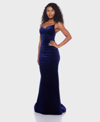 Juniors' Spaghetti-Strap Sweetheart Long Dress