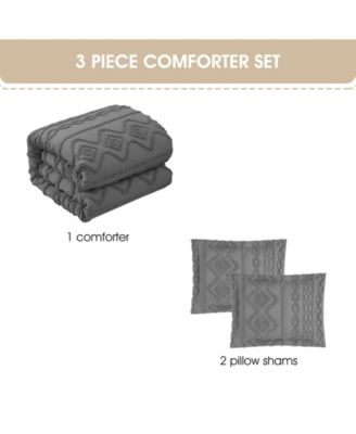 Aluma Geometric 3-Pc. Comforter Set, Full