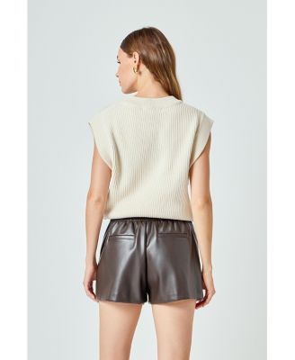 Women's Sleeveless Round neck Vest Knit Top