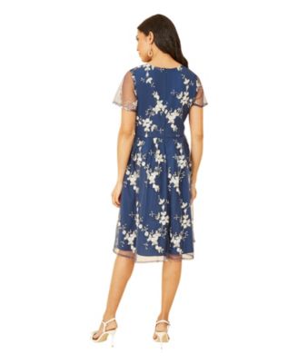 Women's Embroidered Floral Skater Dress