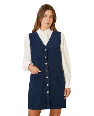 ladies cord pinafore dress Yumi Women's Button Through BF24