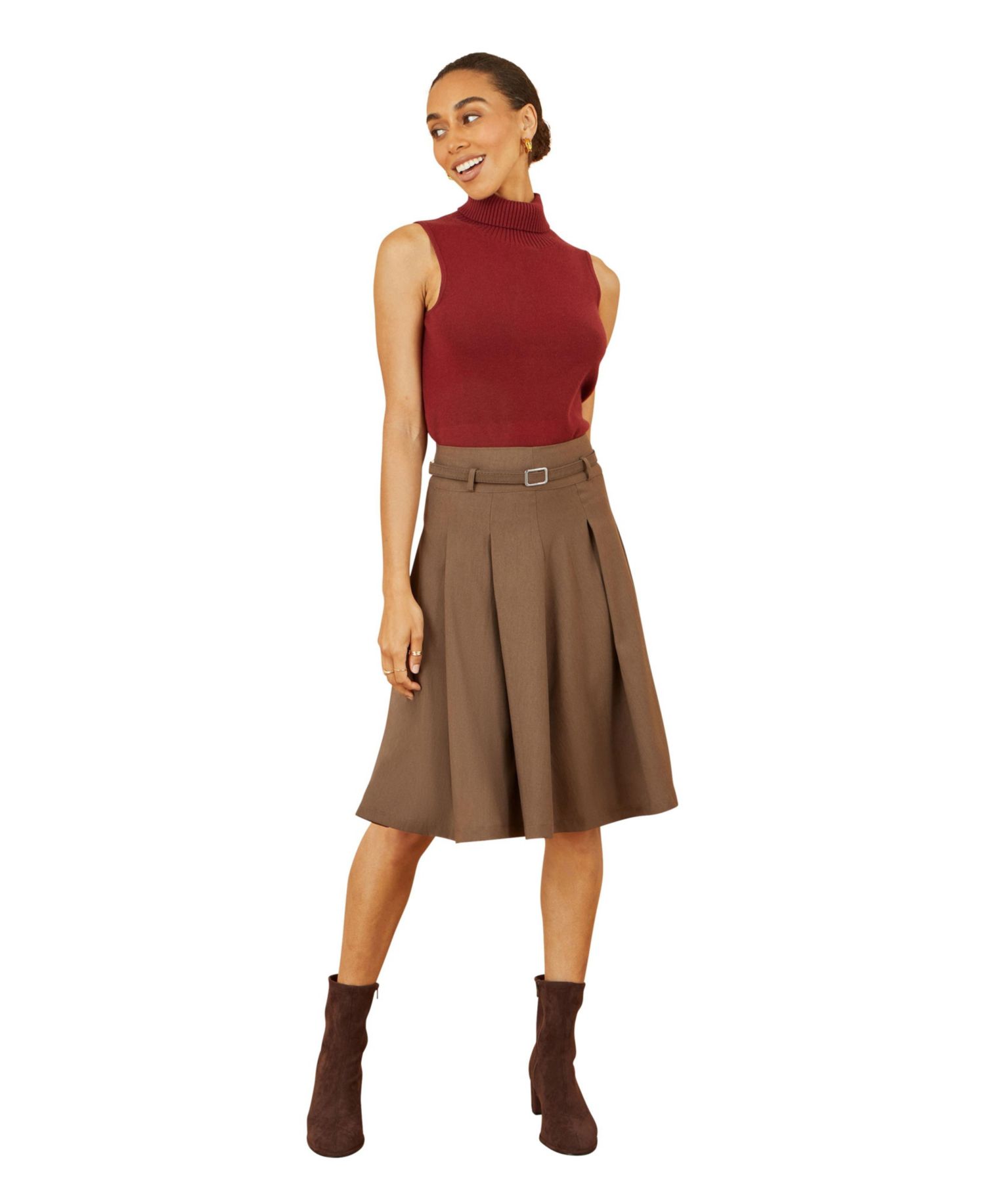 Women's Pleated Midi Skirt
