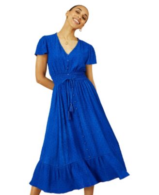 Women's Button Detail Midi Dress