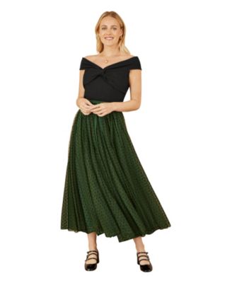 Women's Mesh Heart Print Tulle Skirt