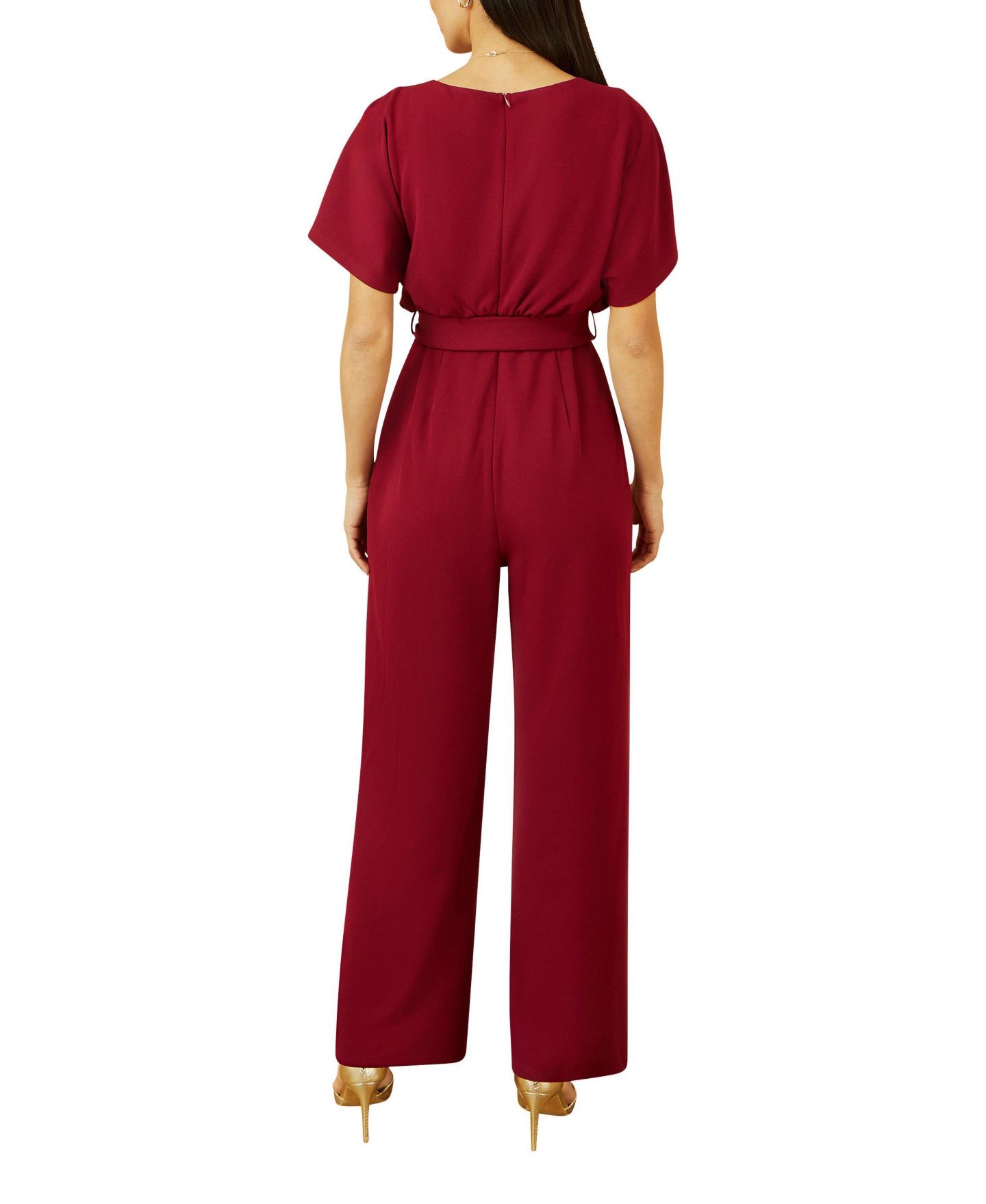Женский комбинезон Yumi Batwing Stretch Jumpsuit, цвет: Бордовый — фото 8