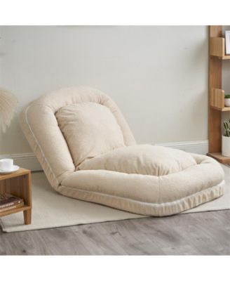 Triple Fold-Down Sofa Adjustable Recliner with Thick Mattress for Multifunctional Use