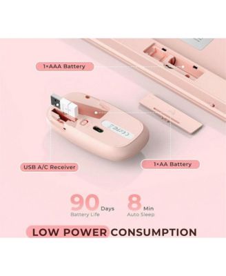 Wireless Keyboard And Mouse, USB & Type C 2-In-1 Receiver, SK73-3 Full Size Wireless Keyboard Mouse Combo,Compatible with Laptop, Desktop, PC